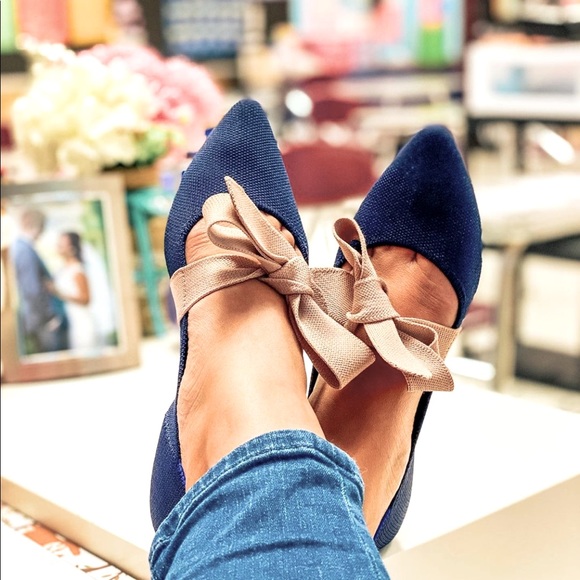 Rothy's Shoes - Rothy’s Sapphire Bow Tie Flats NWOB